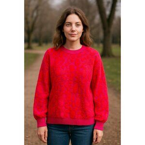 Vintage Carole Little Pink Red Pullover Shirt Medium